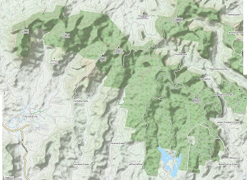 Horský hřeben Nightcap - OpenStreetMap