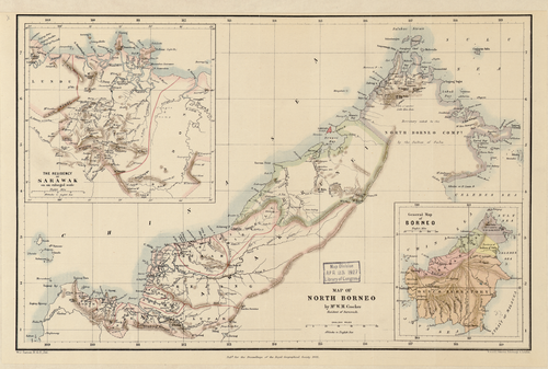 Mapa severního Bornea 1881