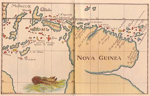 Nová Guinea 1600 mapa
