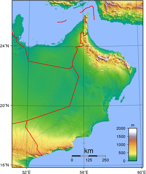 Topografie Ománu