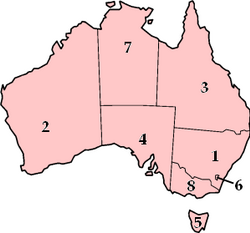 Mapa Austrálie