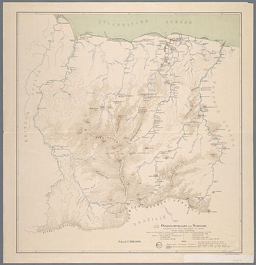 Přehledová mapa Surinamu (1913)