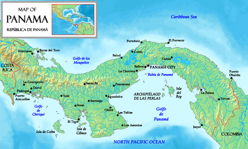 Mapa Panamy-cs