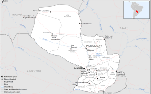 Základní mapa Paraguaye