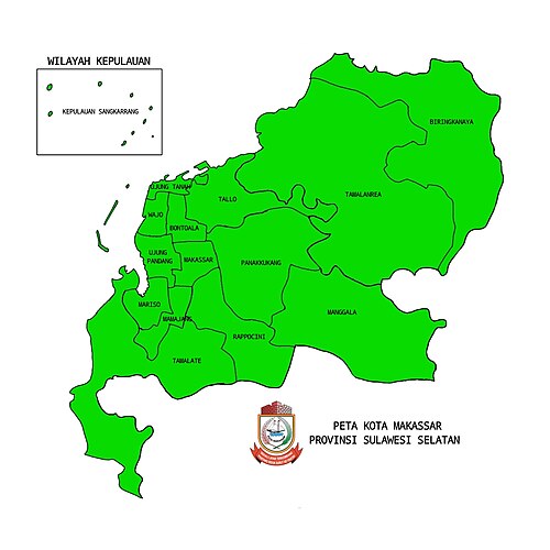 Administrativní mapa města Makassar