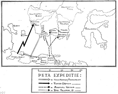 Mapa expedice plk. Husina Hamzaha