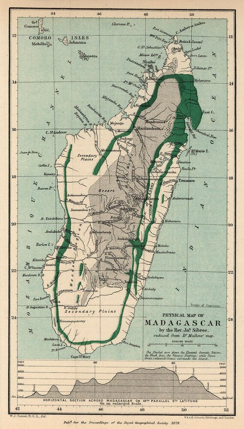 Fyzická mapa Madagaskaru