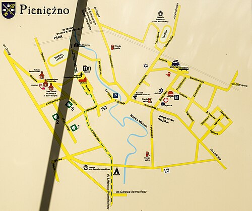 Pieniężno, Městský Úřad, mapa
