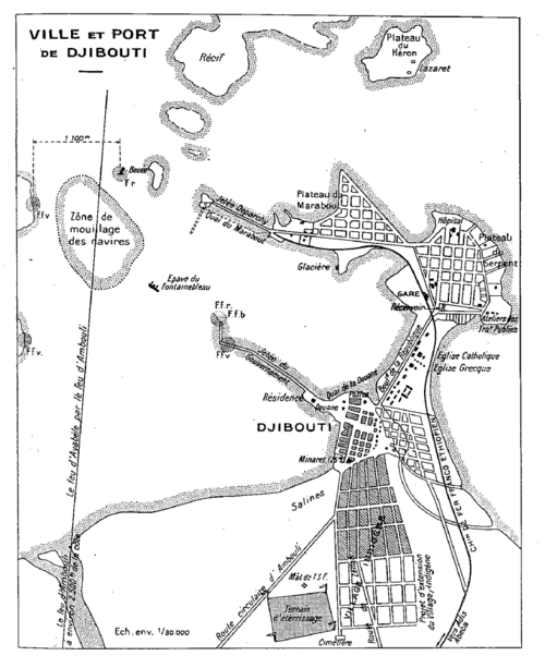Plán Džibutska kolem roku 1930