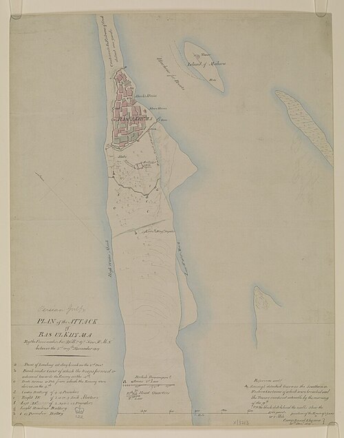 Plán útoku na Ras Ul Khyma, prosinec 1819