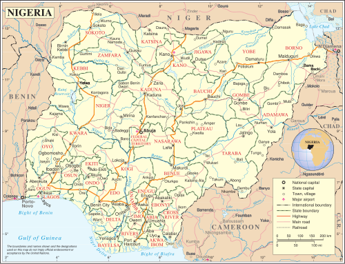 Politická mapa Nigérie