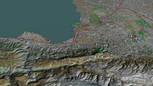Topografická mapa Port-au-Prince