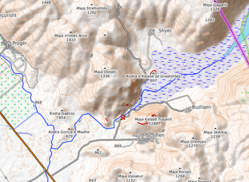 Mapa Prespa Gryka e Ujkut