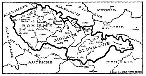 Propagační mapa v La Nation Tchèque