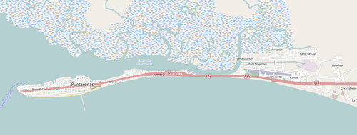 Puntarenas, Kostarika - Mapa města