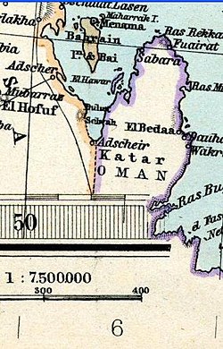 Katar ve Stielerově atlasu 1891