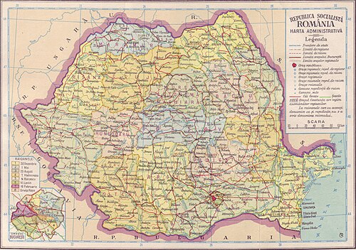 RSR, administrativa mapa, 1966