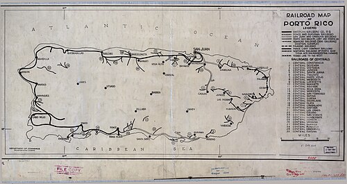 Mapa železnic Portorika 1924