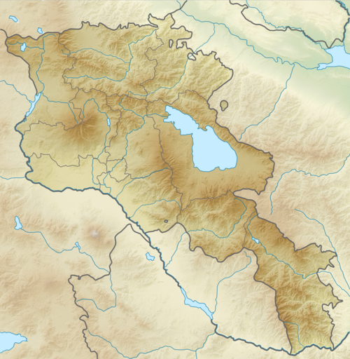 Mapa reliéfu Arménie