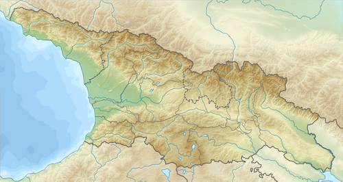 Mapa reliéfu Gruzie