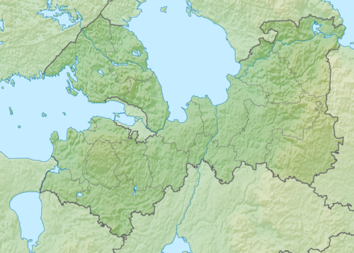 Mapa reliéfu Leningradské oblasti