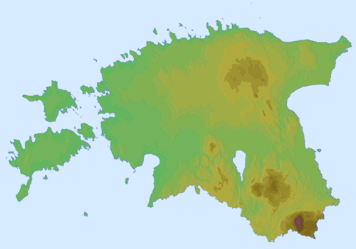 Reliéfní mapa Estonska