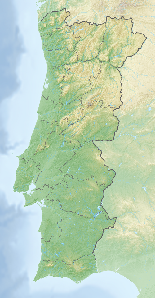 Reliéfní mapa Portugalska