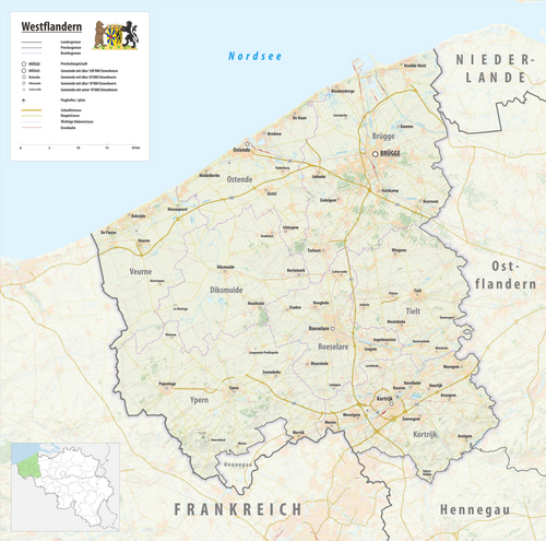 Reliefní mapa provincie Západní Nizozemsko 2025