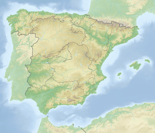 Reliéfní mapa Španělska