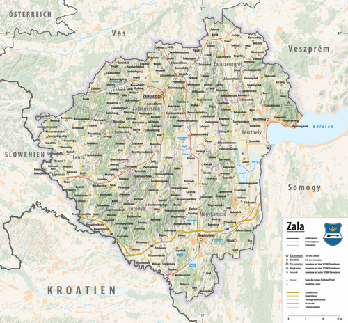 Reliéfní mapa Zala 2025