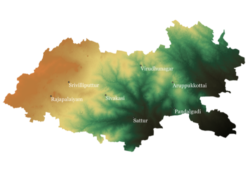 Povodí řek v okrese Virudhunagar