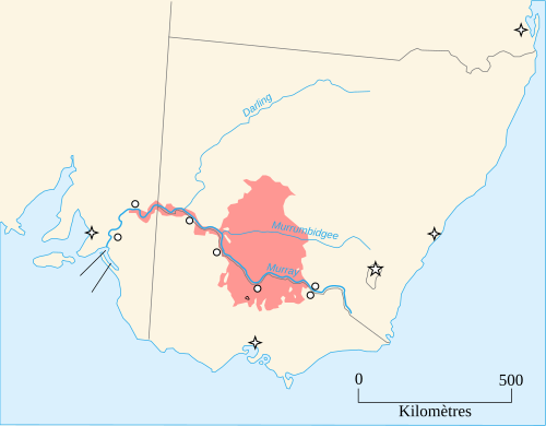 Riverina – prázdná mapa Austrálie