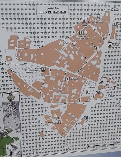 Silniční mapa Bled El Hadhar