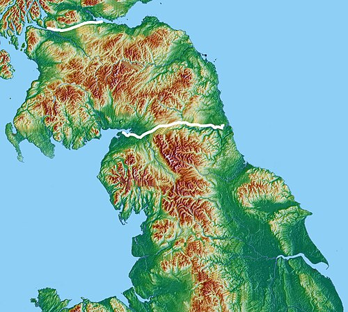 Římská Británie - severní topografie a valy