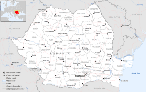 Základní mapa Rumunska