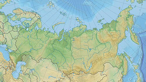 Mapa fyzické polohy Ruska