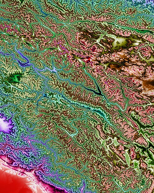 Topografie SE Karakorum západního Himálaje