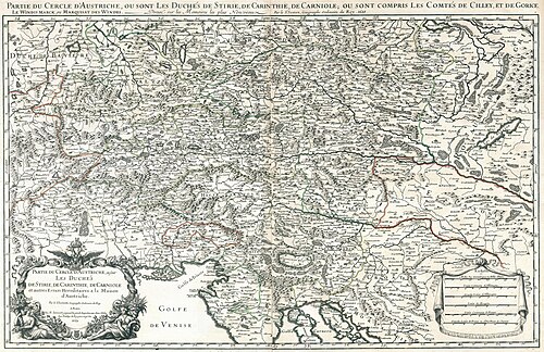 Rakousko - Sansonova mapa (1681)