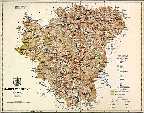 Mapa hrabství Šariš