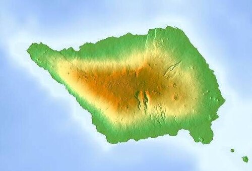 Mapa reliéfu Savaiʻi