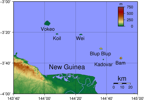 Ostrovy Schouten (PNG) - Topografie