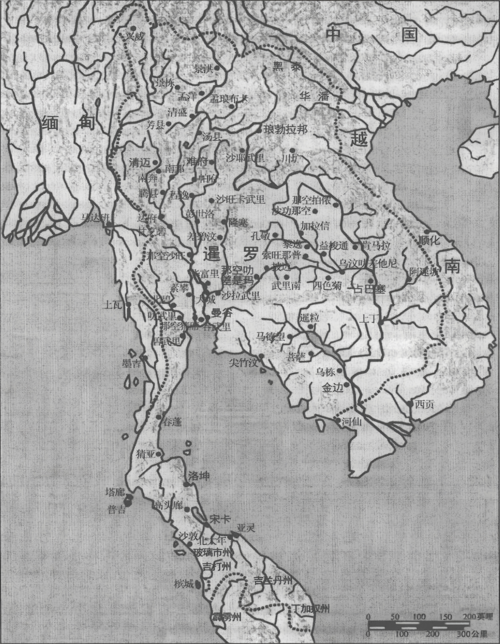Siam za krále Rámy I (čínská mapa) c1808
