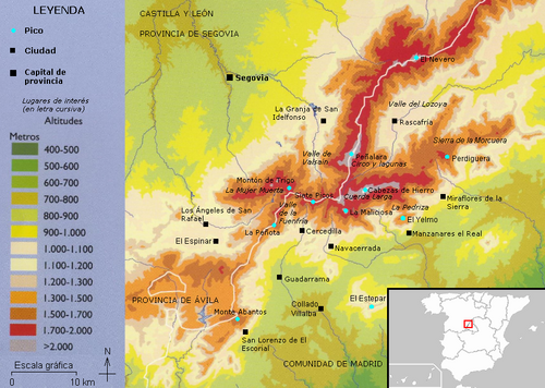 Mapa Sierras de Guadarrama