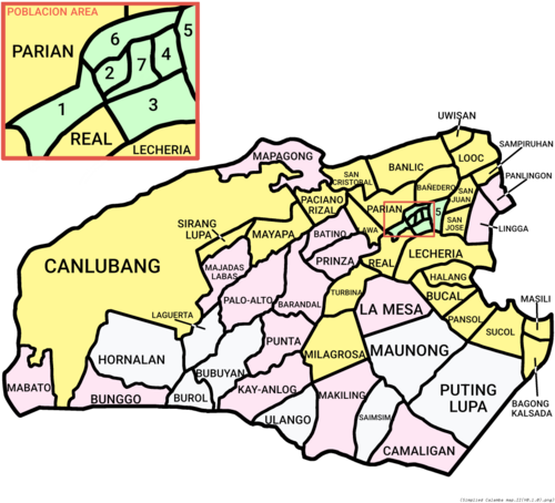 Zjednodušená mapa Calamby