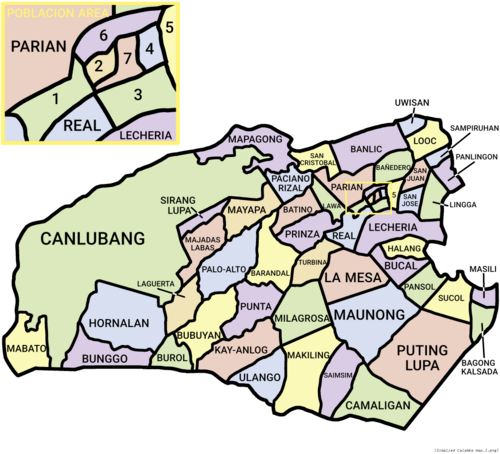 Zjednodušená mapa Calamby I