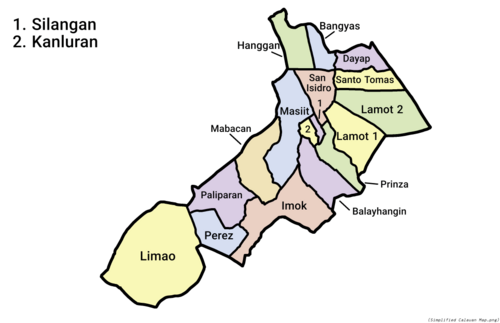 Zjednodušená mapa Calauan