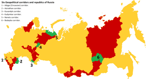 Šest geopolitických koridorů a republiky