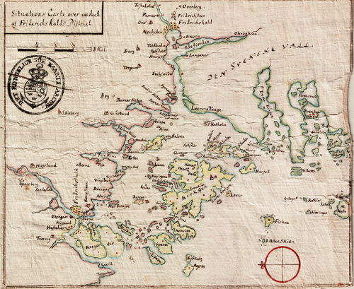 Námořní mapa pobřeží u Haldenu