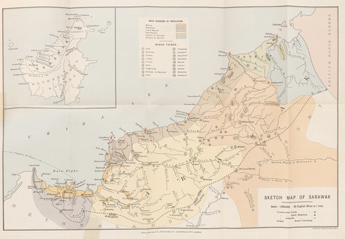 Skicová mapa Sarawaku 1908