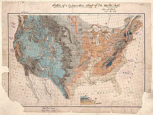 Hypsometrická mapa USA